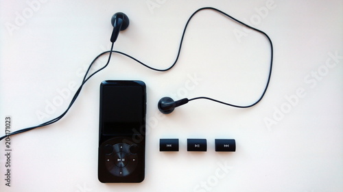  music player and headphones