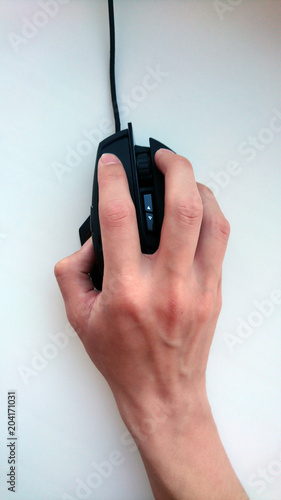 computer mouse in hand