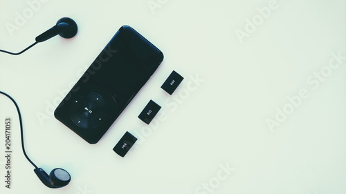  music player and headphones