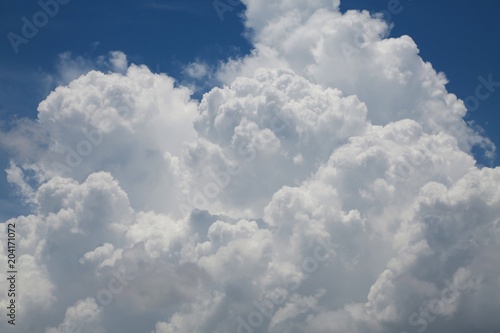 Fluffy Billowy Cumulus Clouds in the Blue Summer Sky in Florida © kthx1138