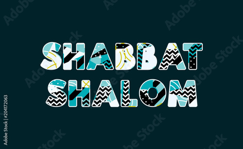 Shabbat Shalom Concept Word Art Illustration