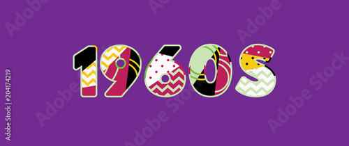 Wallpaper Mural 1960s Concept Word Art Illustration Torontodigital.ca