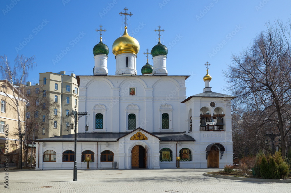 Sretensky monastery in Moscow, Russia. Cathedral of the presentation of the Vladimir icon of the Mother of God