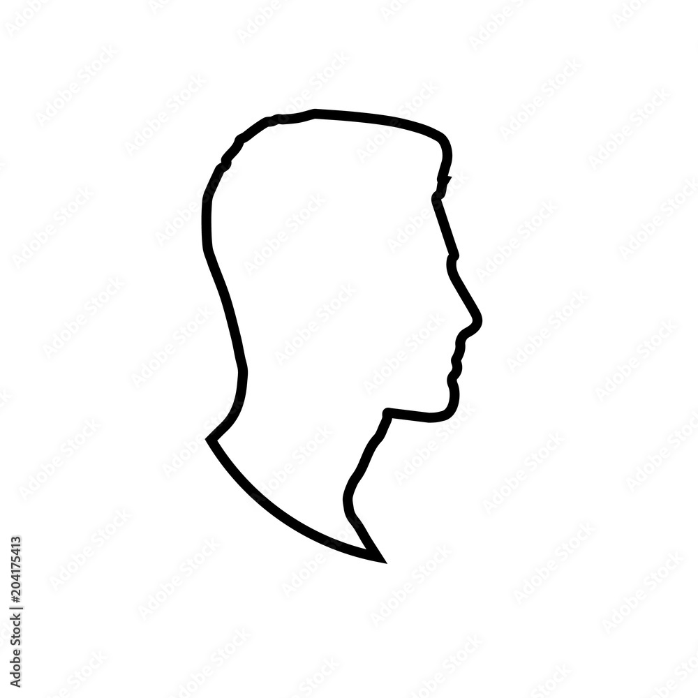 silhouette of a male head. raster illustration silhouette of a male head. raster illustration