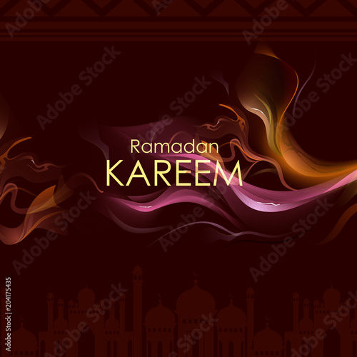 Islamic celebration background with text Ramadan Kareem