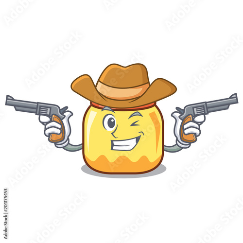 Cowboy cream jar character cartoon
