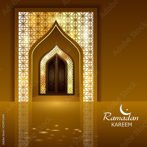 Islamic celebration background with text Ramadan Kareem