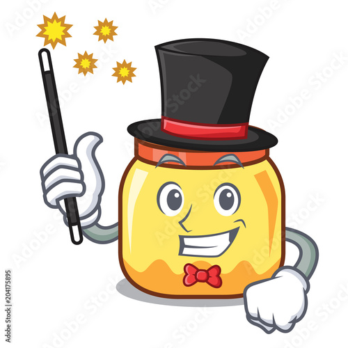 Magician cream jar mascot cartoon