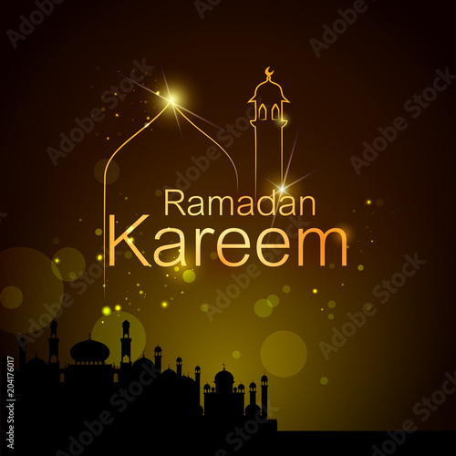 Islamic celebration background with text Ramadan Kareem