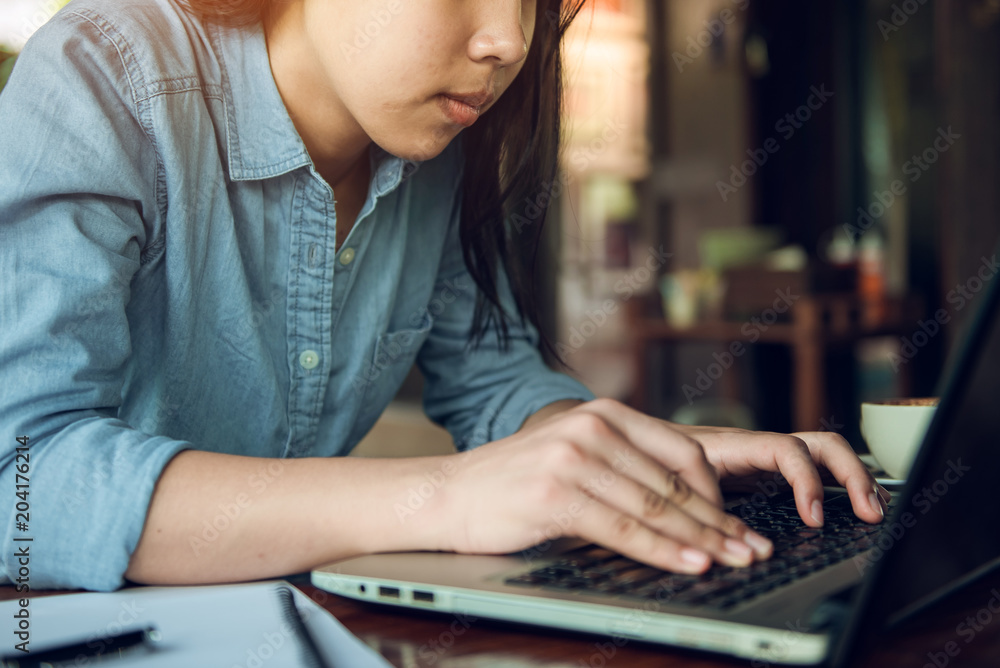 Businesswoman working with laptop. Businesswoman working with laptop.