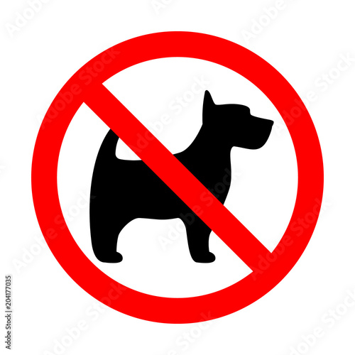 Photography Prohibition sign stop dog simple icon label