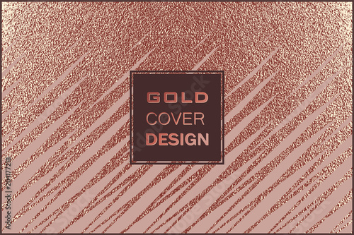 Modern and stylish minimal design. Copper glossy background. Metallic texture. Bronze metal .