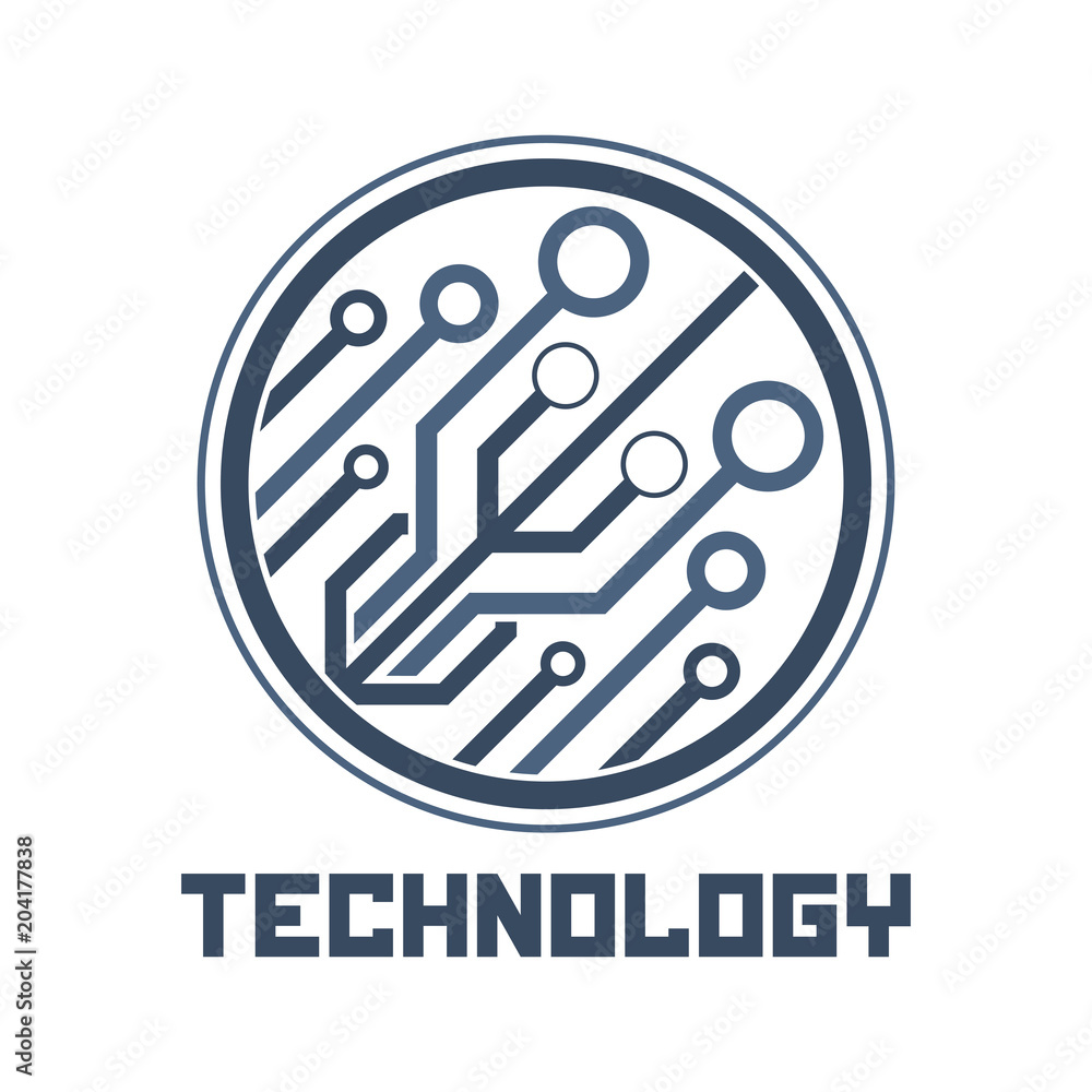 Electronic circuit logo template. Technology symbol. Electronic circuit logo template. Technology symbol.