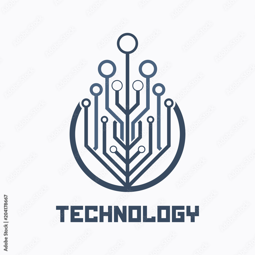 Electronic circuit logo template. Technology symbol. Electronic circuit logo template. Technology symbol.