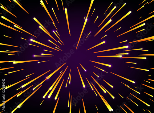 Star Warp or Hyperspace with free space in the center, light of moving stars concept.