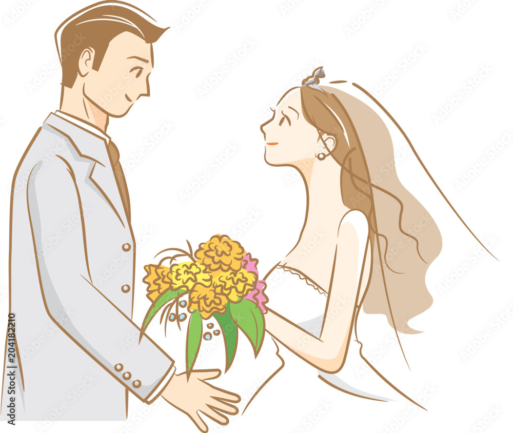 新郎新婦のイメージイラスト Stock ベクター Adobe Stock