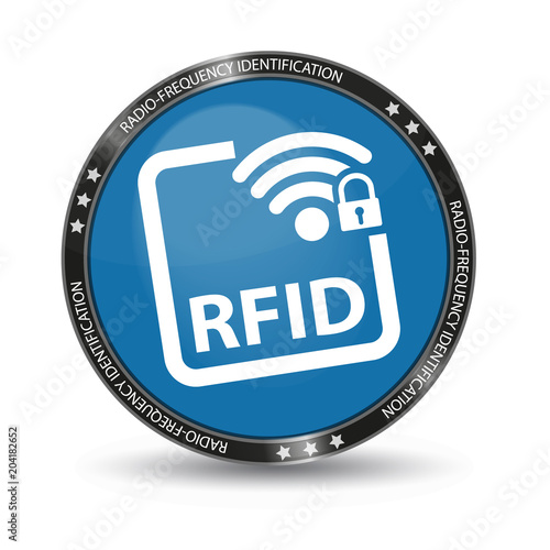 Radio Frequency Identification RFID - Glossy Web Button