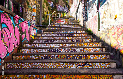 Stairs to valparaiso - Chile photo