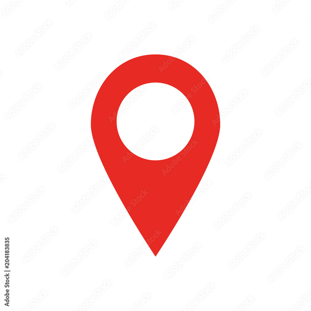Red map location pin. Simple flat illustration Red map location pin. Simple flat illustration