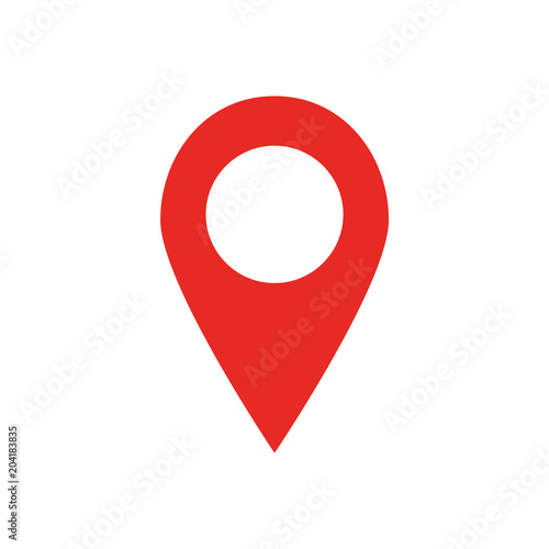 Red map location pin. Simple flat illustration