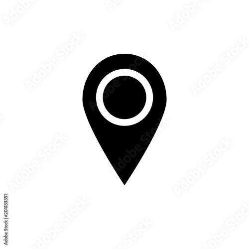 Black destination place mark icon isolated on background