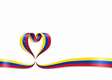 Venezuelan flag heart-shaped ribbon. Vector illustration.
