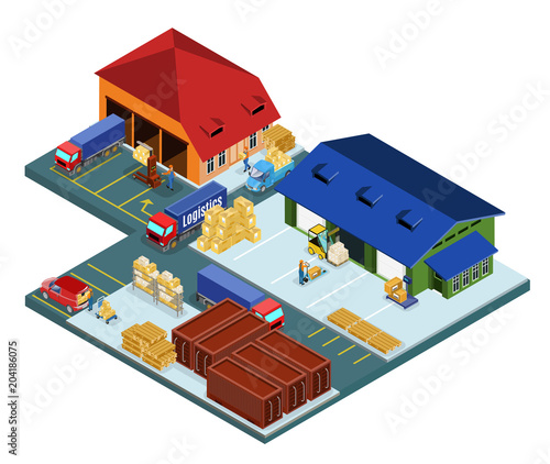 Isometric Warehouse Area Concept