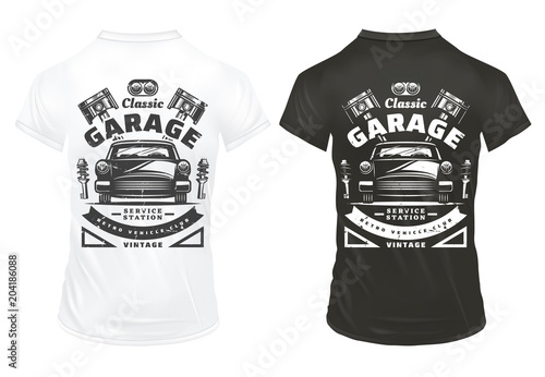 Vintage Classic Cars Garage Service Prints