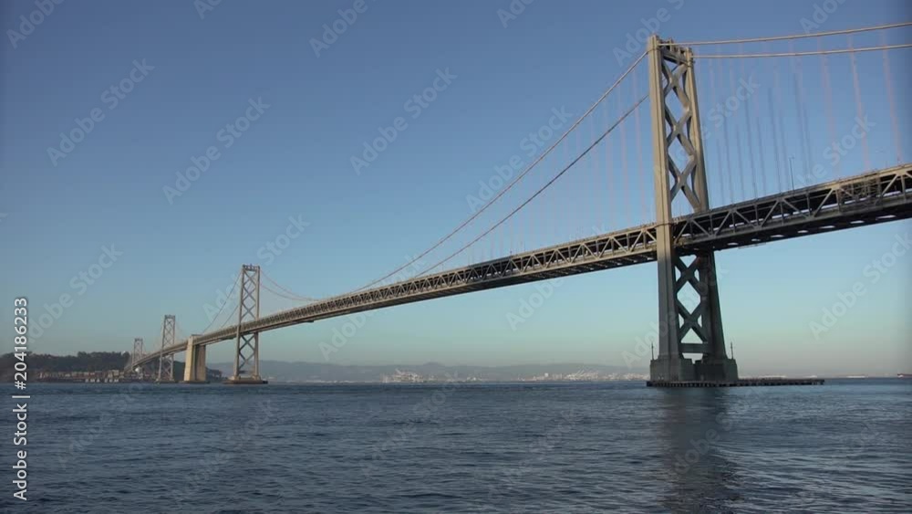 Famous Bay Bridge of Silicon Valley, California that connects the Bay Area to San Francisco. Famous Bay Bridge of Silicon Valley, California that connects the Bay Area to San Francisco.