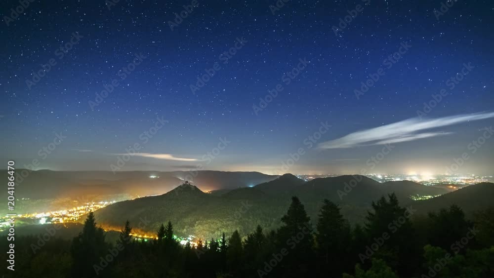 Beautiful Landscape At Night, 4k Time Lapse Beautiful Landscape At Night, 4k Time Lapse