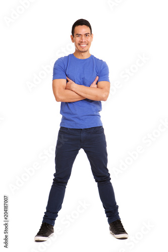 Fashionable mature asian man with arms crossed