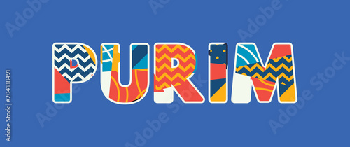 Purim Concept Word Art Illustration