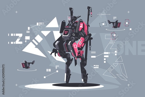Robot drone mechanized and automated