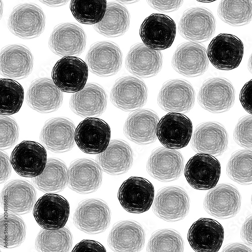 Seamless pattern. Black polka dot on the white background