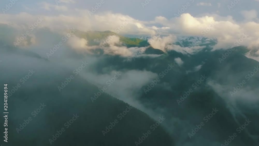 Misty Mountain and forest - Fogy mountain of Svaneti, Georgia Misty Mountain and forest - Fogy mountain of Svaneti, Georgia
