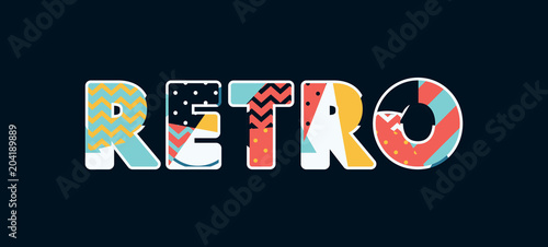 Retro Concept Word Art Illustration