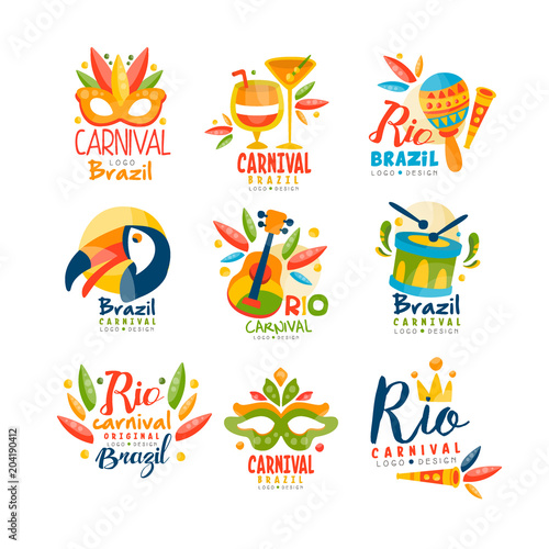 Brazil Rio Carnival Logo Design Set Bright Fest Ive Party Banner With Masquerade Masks Maracas Toucan Musical Instruments Vector Illustration On A White Background Stock Vector Adobe Stock Brazil Rio Carnival Logo Design Set Bright Fest Ive Party Banner With Masquerade Masks Maracas Toucan Musical Instruments Vector Illustration On A White Background Stock Vector Adobe Stock