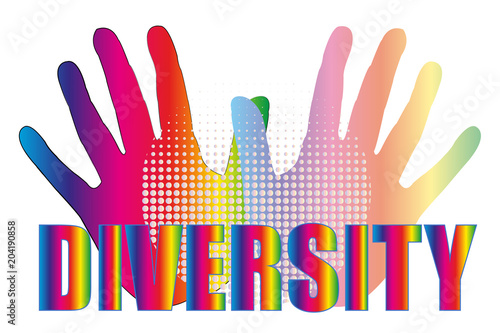 Dos manos por la diversidad y la multiculturalidad.