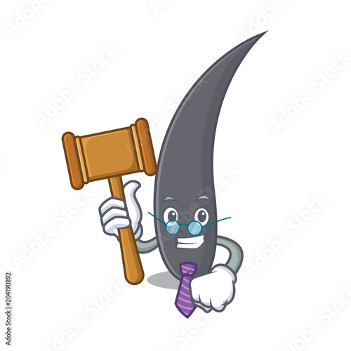 Judge hair mascot cartoon style