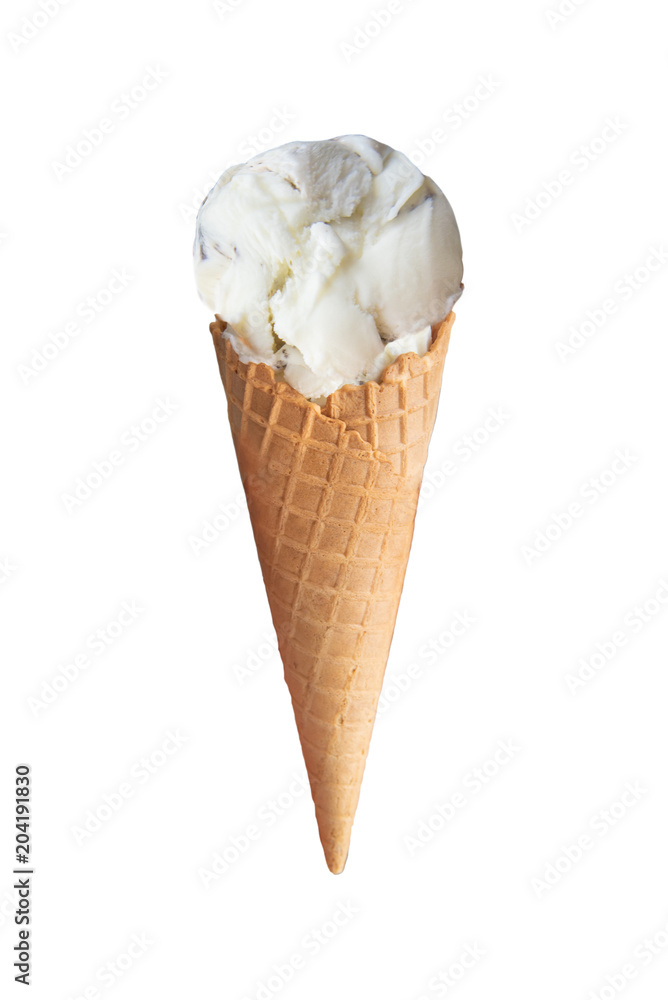 ice cream cone on white background,clipping path. ice cream cone on white background,clipping path.