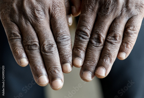 Closeup of black hands