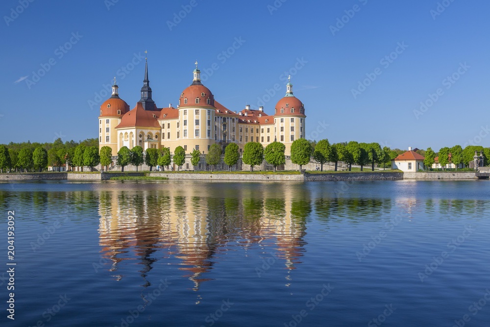 Moritzburg hunting lodge with lake, Saxony, Germany, Europe Moritzburg hunting lodge with lake, Saxony, Germany, Europe