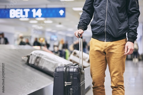 Man in airport terminal