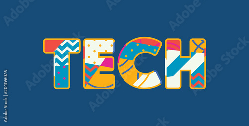 Tech Concept Word Art Illustration