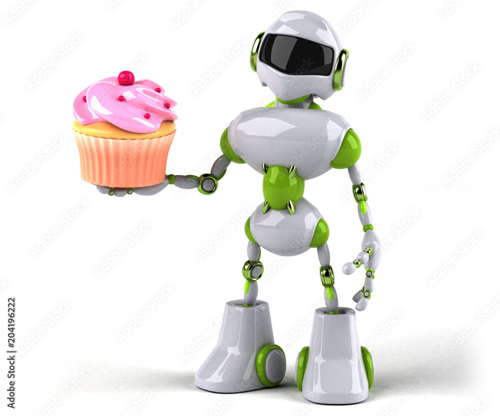 Green robot - 3D Illustration Green robot - 3D Illustration
