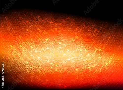 Bright orange background with numbers and Internet symbols.