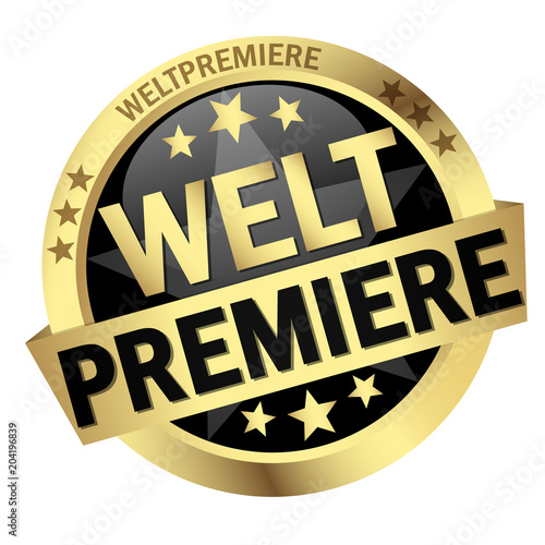 Button with banner Weltpremiere