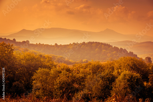 Beautiful summer view in Carpathian mountains, Ukraine, mountain panoramic landscape