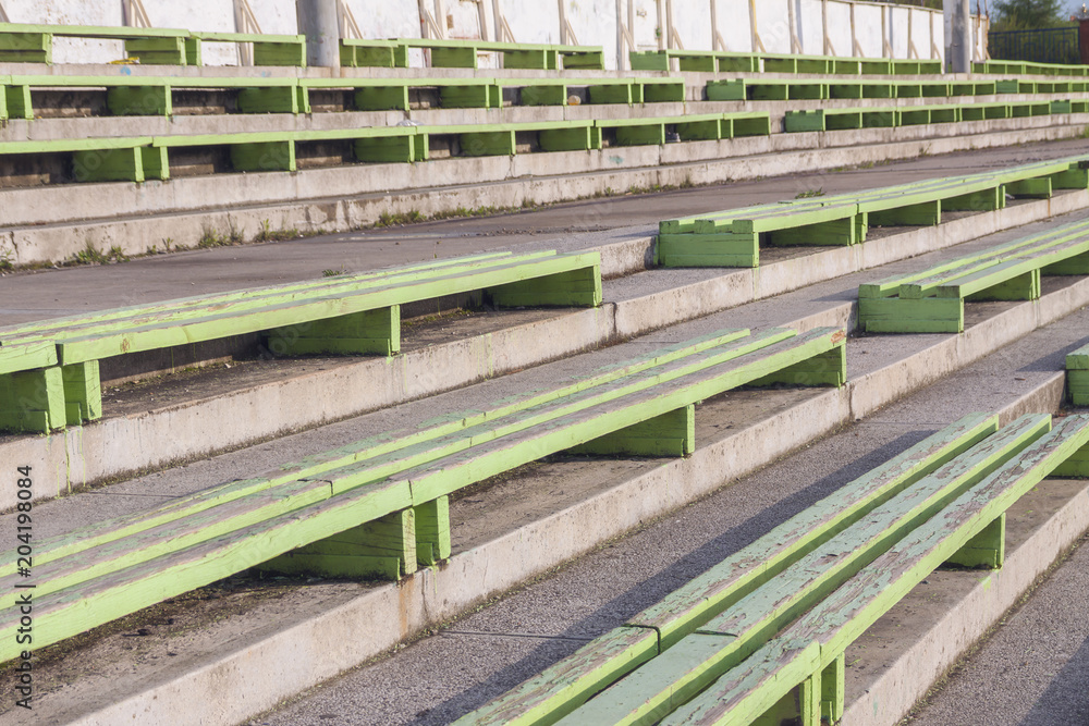 Old benches at the stadium