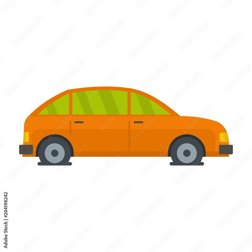 Car in water icon. Flat illustration of car in water vector icon for web
